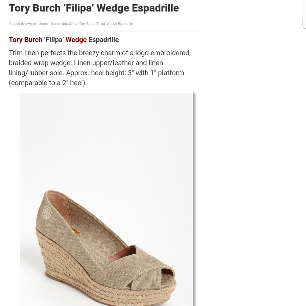 Tory Burch Espadrilles Sandals Peeptoe Green Sz 9B